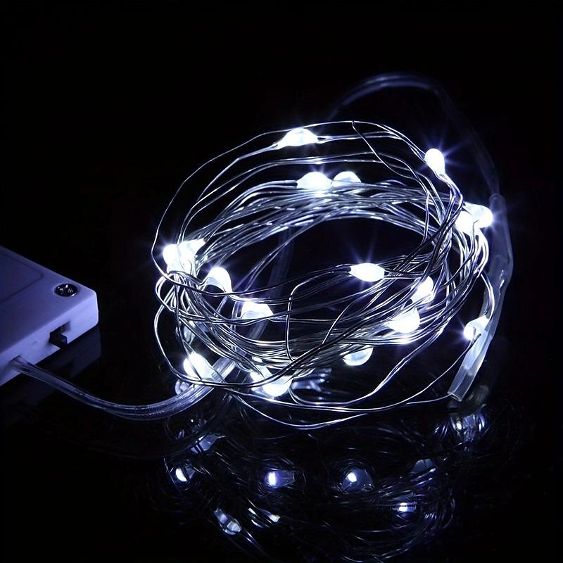 1 τεμ led νεραϊδόφωτα, με μπαταρία cr2032, αδιάβροχα φώτα από χάλκινο σύρμα, 7 ποδών 20 led φώτα κορδόνι, για diy γαμήλιο κοιτώνα, κρεβατοκάμαρα, Χριστούγεννα, απόκριες, πάρτι 2025 - $7.99 –P9
