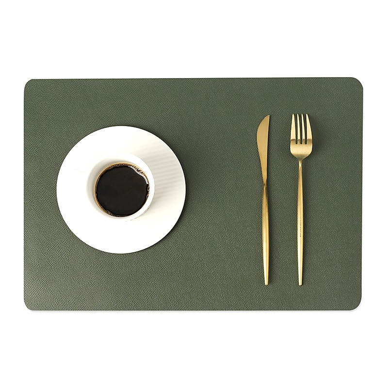 vinyl dekkematte vanntett pu lær varmebestandig spisebord bord bord plate matte juledekor høst kjøkken bord matter innendørs utendørs 2025 - $7.99 –P14