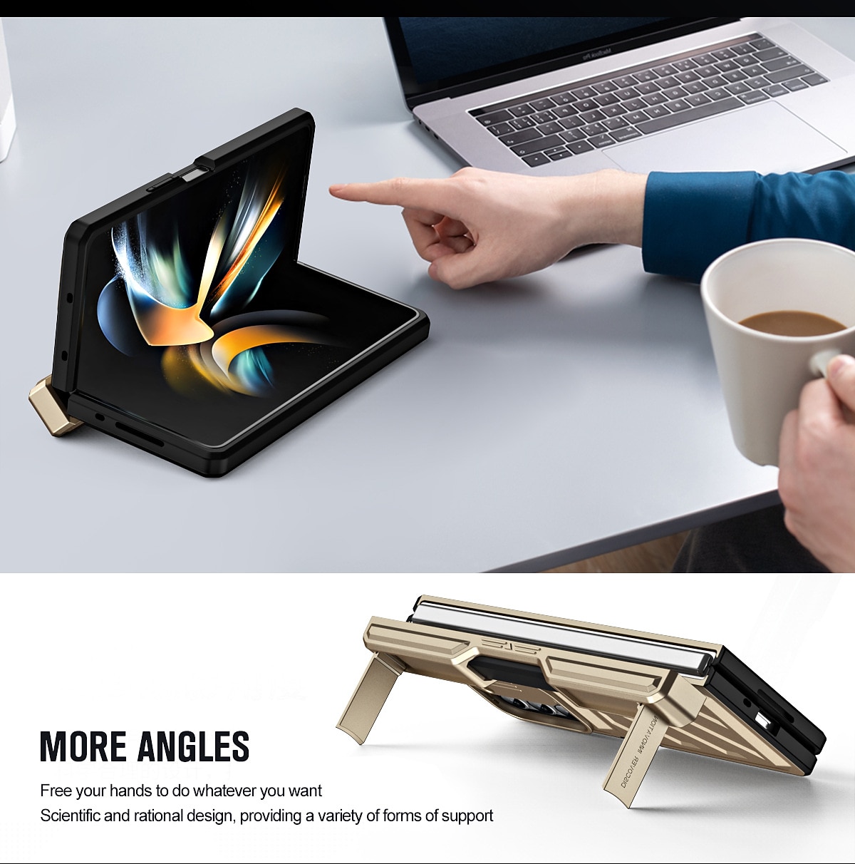 телефон Кейс для Назначение SSamsung Galaxy Z Fold 5 Z Fold 4 со стендом и протектор экрана Защита от удара ПК 2025 - $35.99 –P5