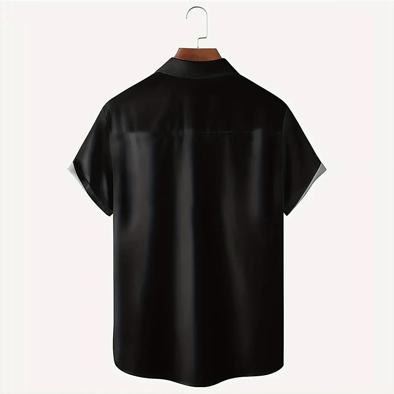 Homme Lettre Chemise Chemise hawaïenne Chemise boutonnée Manche Courte Décontractées Usage quotidien Sortie Fin de semaine Automne Col rabattu Imprimer Bouton bas Noir Bleu Noir-Blanc Gris de 2025 ? $24.99 –P1