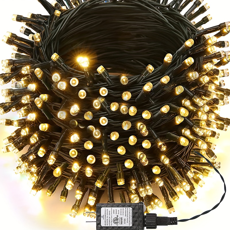 Weihnachtslichterketten Baumbeleuchtung Außen & Wasserdichte LED-Lichterkette für Innenbereich mit 8 Modi – Weihnachtsbaumbeleuchtung zum Anschließen für Feiertags-, Party- und Dekorationszwecke 2025 - $13.49 –P7