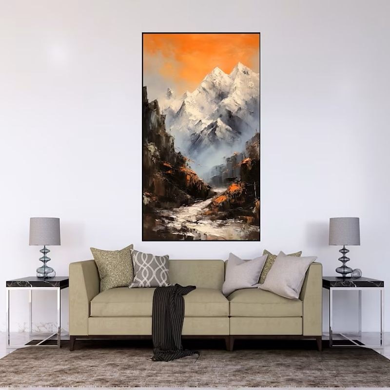Handmade Hand Painted Oil Painting Wall Art  Large Size Contemporary Golden Mountains Home Decoration Decor Rolled Canvas No Frame Unstretched 2025 - $100.99 –P21