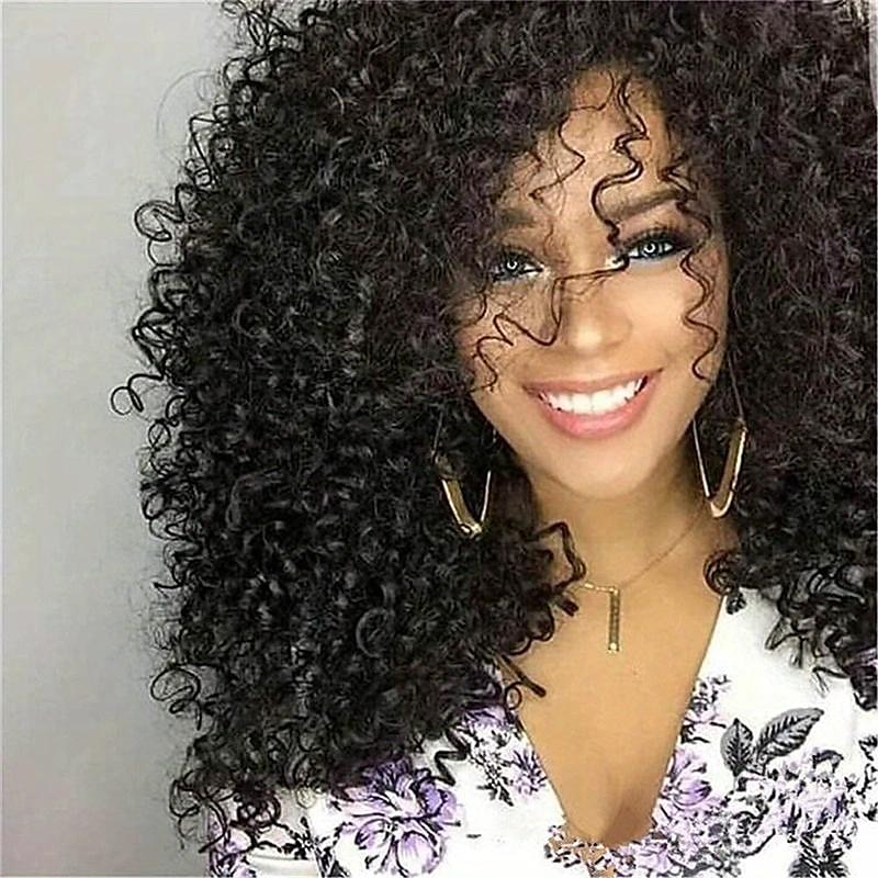 Parrucche di capelli ricci afro crespi da 14 pollici per le donne parrucche ricci crespi per le donne ombre marroni con parrucche sintetiche con radici scure del 2025 a $23.99 –P6