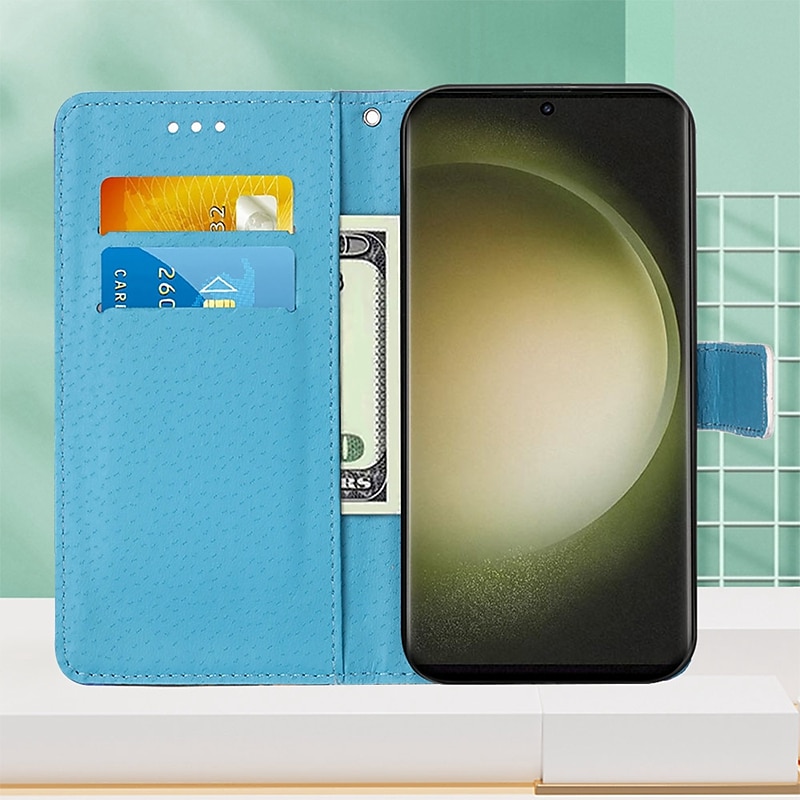 telefono Custodia Per Samsung Galaxy S24 S23 S22 S21 S20 Plus Ultra A54 A34 A14 A12 A32 Samsung A13 5G S25 Ultra Per retro Porta carte di credito Con supporto A calamita con cinturino da polso Retrò del 2025 a $19.99 –P4