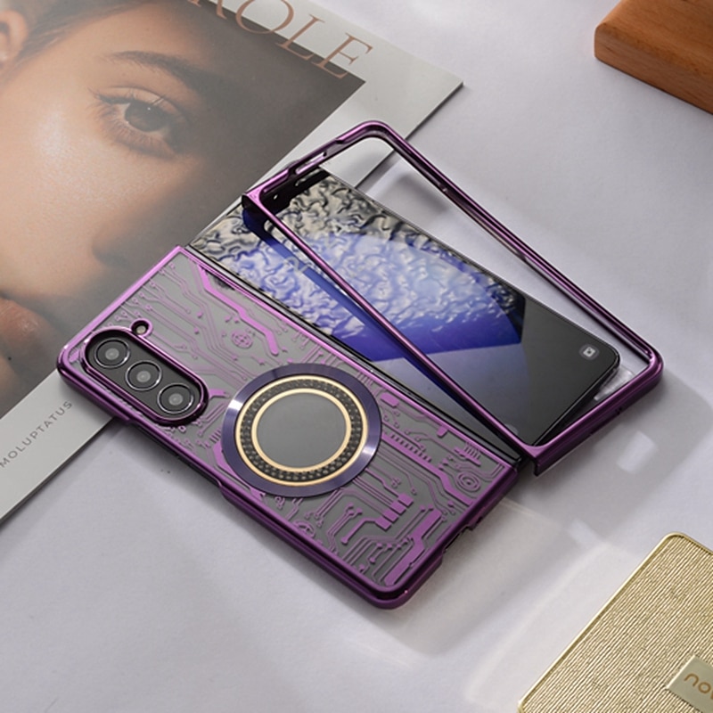 Phone Case For Samsung Galaxy Z Fold 6 Z Fold 5 Z Fold 4 Z Fold 3 Back Cover With Magsafe Support Wireless Charging Shockproof TPU Plating 2025 - $20.99 –P8