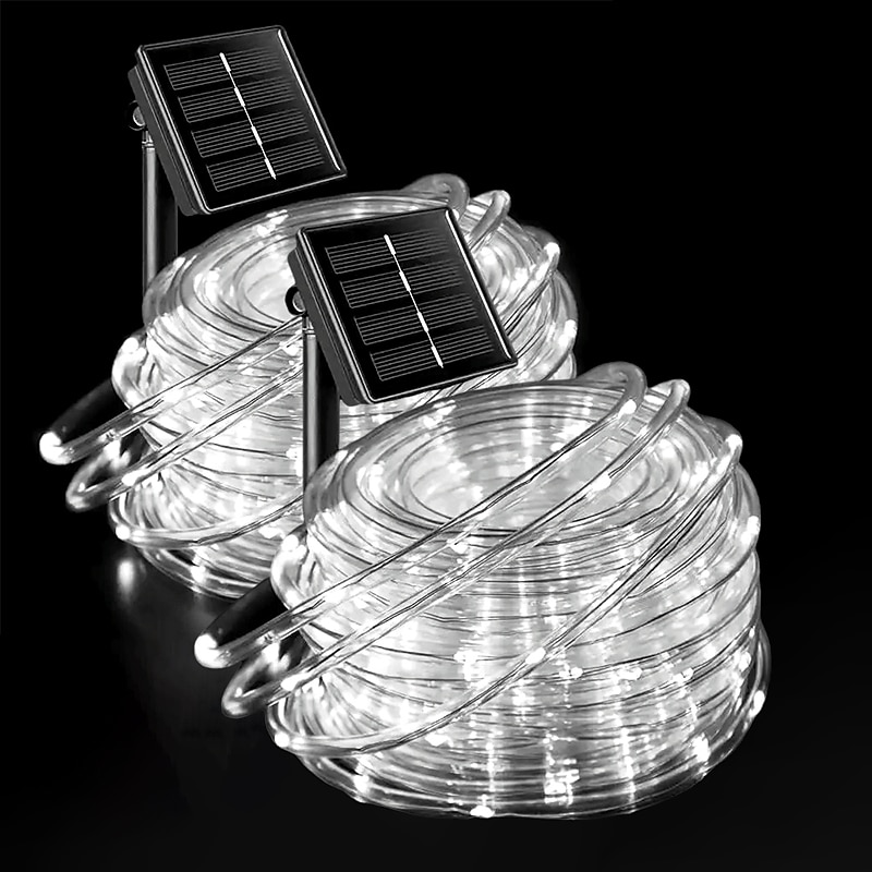 2 luci solari a corda per esterni impermeabili 8 modalità luci a corda a led per Natale, tenda, gazebo, trampolino, passerella, piscina del 2025 a $29.99 –P11