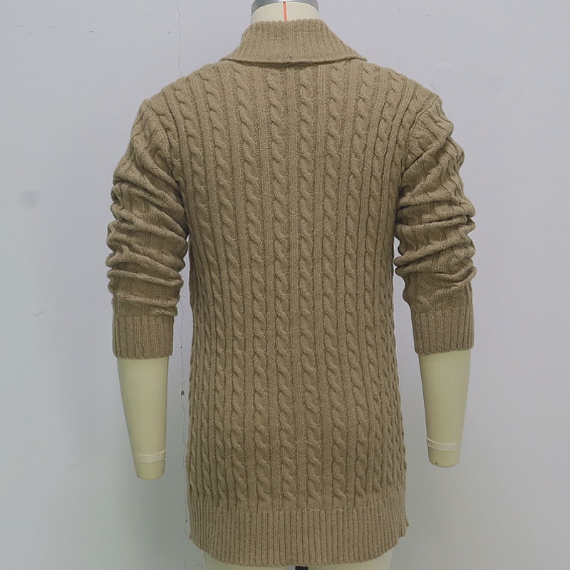 Miesten Neuletakki Paksu neuletakki Neuloa Tunika Painike ylös Tavallinen Huivikaulus Lämmittely Moderni nykyaikainen Kausaliteetti Arki-asut Vaatetus Syksy Talvi Musta Ruskea M L XL 2025 - $40.99 –P5