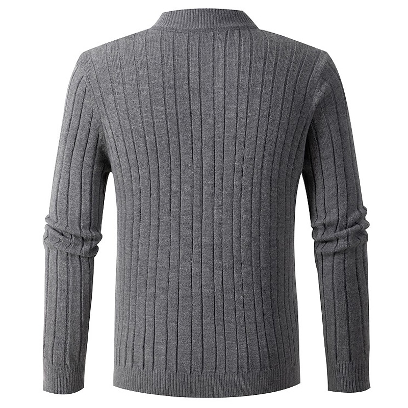 Homens Pulôver suéter Suéter de malha Suéter com zíper de um quarto Estriado Cabo Tricotar Tops regulares Tricotado Tecido Quarter Zip Mantenha Quente Contemporâneo Moderno Casual Roupa Diária Roupa de 2026 por $39.99 –P8