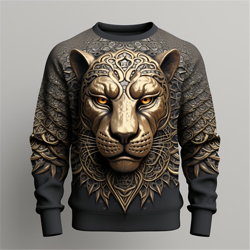 Pánské Grafika Zvíře Lev Mikiny Svetrová mikina Dlouhý rukáv Mikina Tričkový Módní Denní Na běžné nošení 3D tisk Dovolená Jdeme ven Streetwear Tisk Jaro & podzim 2025 - $29.99 –P2