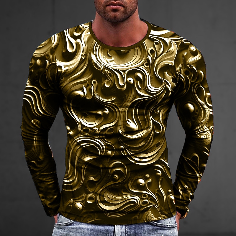 Men's Graphic Abstract T Shirt Long Sleeve T shirt 3D Print Crew Neck Shirt Fashion Designer Casual Sports Outdoor Holiday Going out Red Spring &  Fall Clothing Apparel S M L XL 2XL 3XL 4XL 2026 - $18.49 –P5