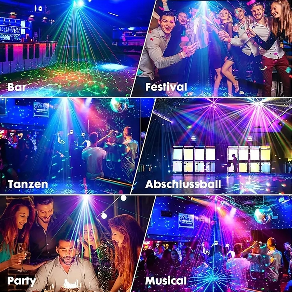 Party Lights Dj Disco Lights Strobe Stage Light Sound Activated Multiple Patterns Projector With Remote Control For Parties Bar Birthday Wedding Holiday Event Live Show Xmas Decorations Lights 2025 - $51.99 –P7