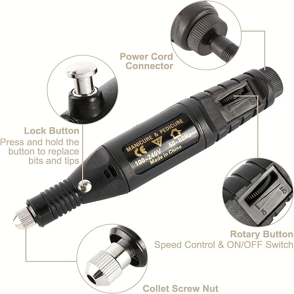 Kit d'outils de gravure multifonction électrique filaire micro graveur stylo de gravure outil rotatif de bricolage pour bijoux verre bois métal céramique plastique (modèle américain) de 2026 ? $72.99 –P5