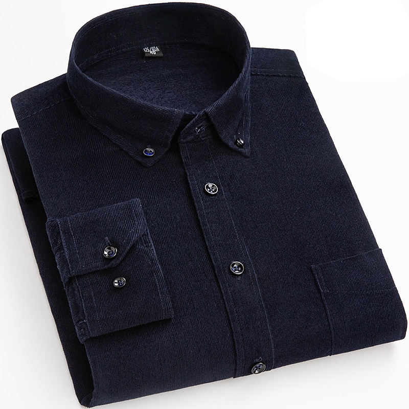 Men's Shirt Corduroy Shirt Shirt Jacket Overshirt Plain Outdoor Daily Wear Light Blue Yellow Red Navy Blue Long Sleeve Lapel Spring &  Fall Clothing Apparel Front Pocket 2025 - $35.99 –P6