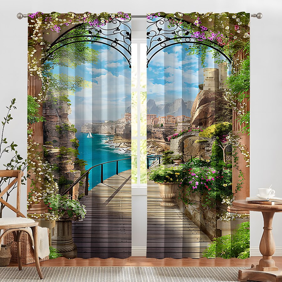 2 Panels Curtain Drapes Blackout Curtain For Living Room Bedroom Kitchen Window Treatments Thermal Insulated Room Darkening 2025 - $28.99 –P6