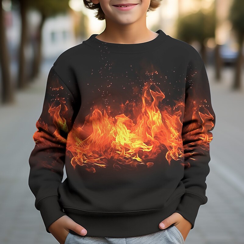 Pojkar 3D brand Tröja Pullover Långärmad 3D-tryck Höst Vinter Mode Streetwear Häftig Barn 3-12 år Utomhus Ledigt Dagligen Normal 2025 - $16.49 –P6