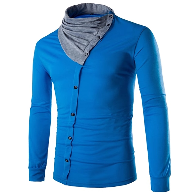 Voor heren T-shirt Shirt met lange mouwen Lange mouw Coltrui Lente & Herfst Effen Modieus Ontwerper Basic Vakantie Straat Uitgaan Zwart Wit Rood Top T-shirt voor mannen 2025 - $24.99 –P6