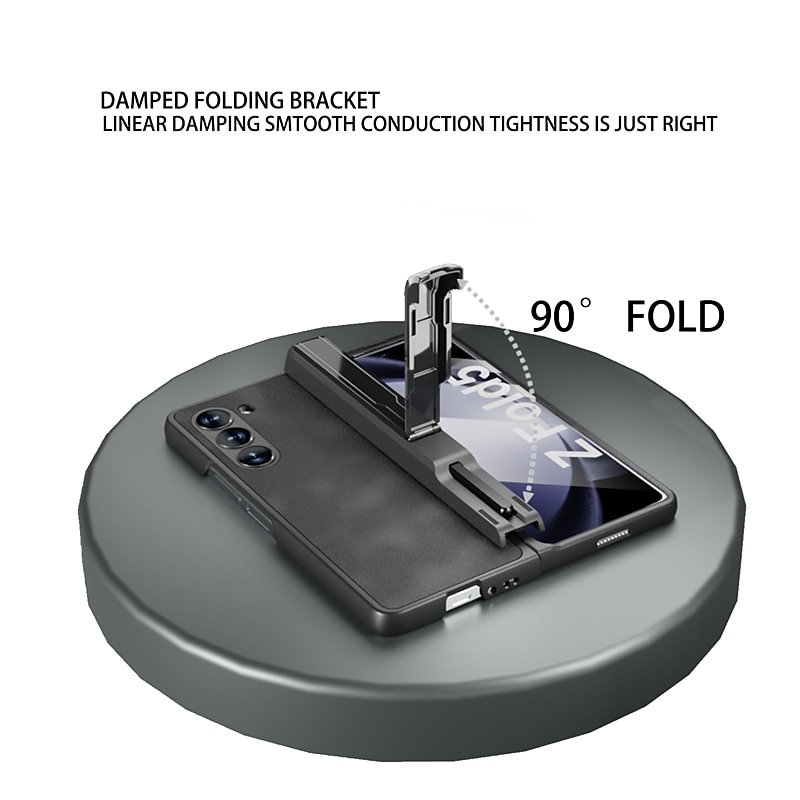 телефон Кейс для Назначение SSamsung Galaxy Z Fold 5 Кейс на заднюю панель со стендом и протектор экрана с электронной ручкой ПК Кожа PU 2025 - $27.99 –P5