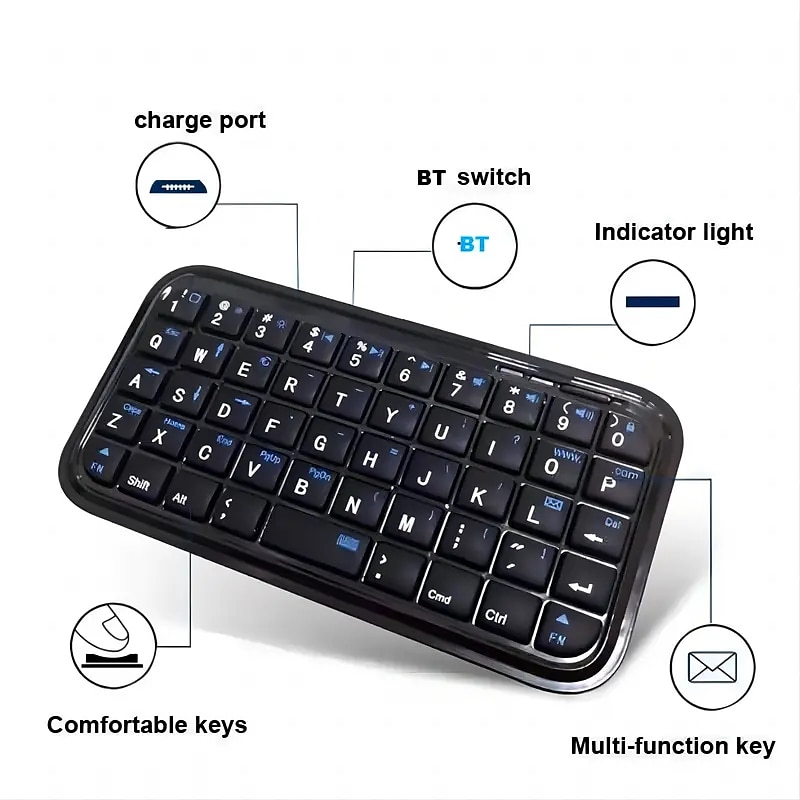 2025年 ワイヤレスキーボードミニ静音キーボード充電式リチウム電池 bt キーボードタブレット電話用  コレクション – $23.99 –P2