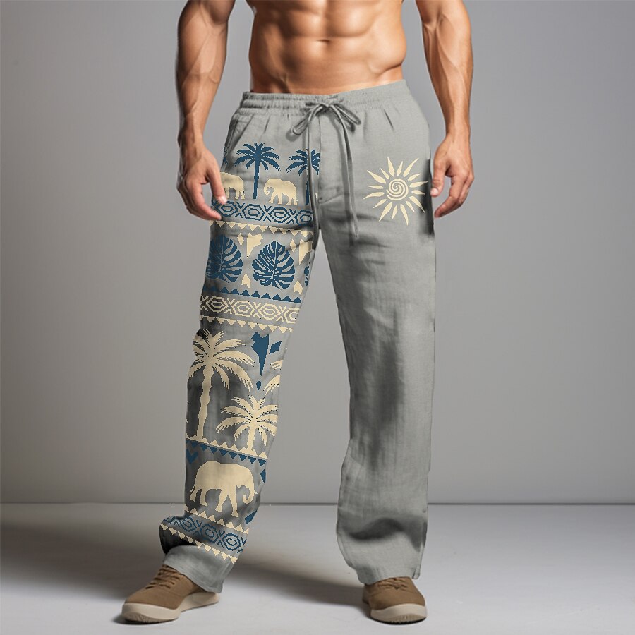 Herr Grafisk Djur Stam Casual byxor Byxor Säckiga byxor Medium Midja Vintage Ledigt Semester Dagliga kläder Utekväll Vår Höst Svart Vit Khaki grön 2026 - $31.99 –P7