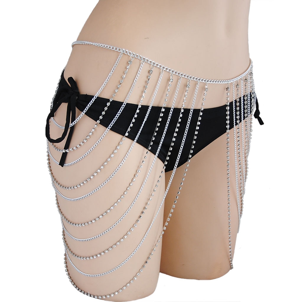Testlánc Wasit Belt Derékszíj Fémes Szikra Szexi Ötvözet Kompatibilitás Diszkó Jelmez Farsang Női Jelmez ékszerek Divatékszer 2025 - $19.49 –P15