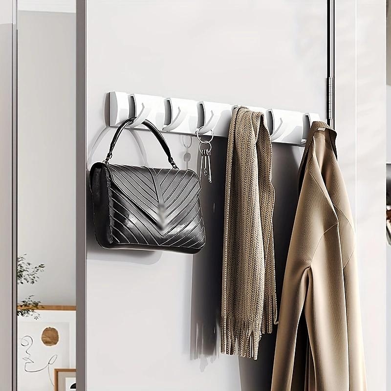 gancio appendiabiti da parete pieghevole, ganci multiuso porta asciugamani per appendiabiti da bagno, gancio per panni per chiavi sul retro della porta, supporto per organizer da bagno a parete, ganci da parete per appendiabiti resistenti del 2025 a $12.99 –P7