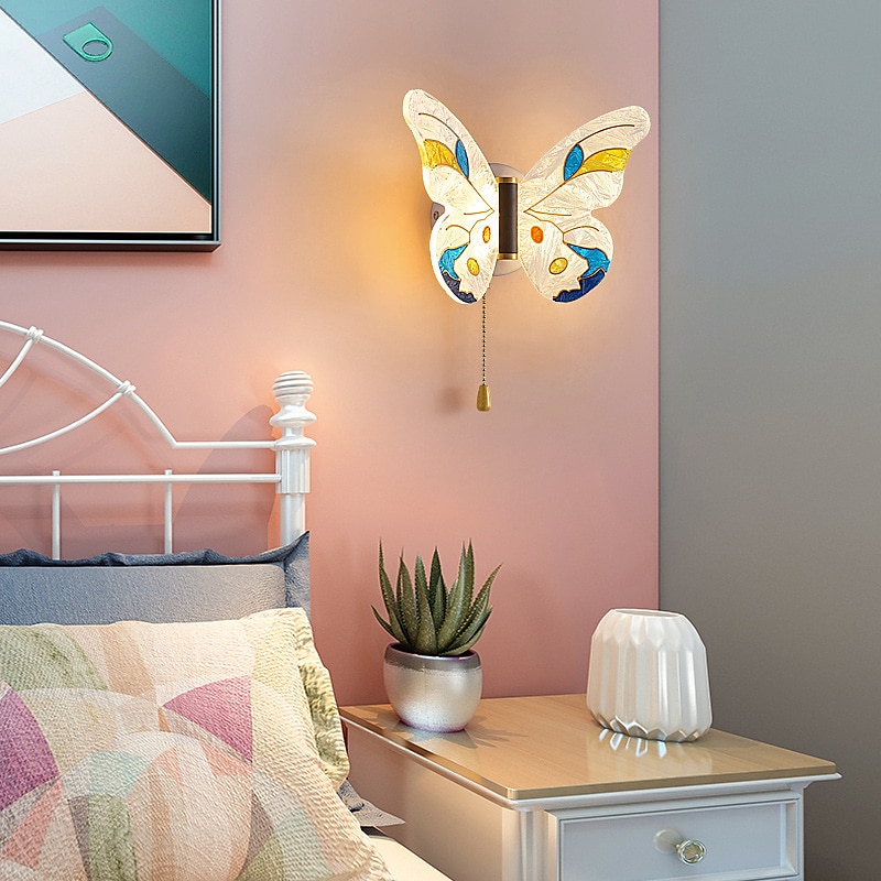 aplice de perete tip fluture de la mijlocul secolului 8w led noptieră corp de iluminat cu abajur acrilic reglaj iluminat vanity lămpi metalice montate pe perete pentru dormitor hol 110-240v 2025 - $116.99 –P12