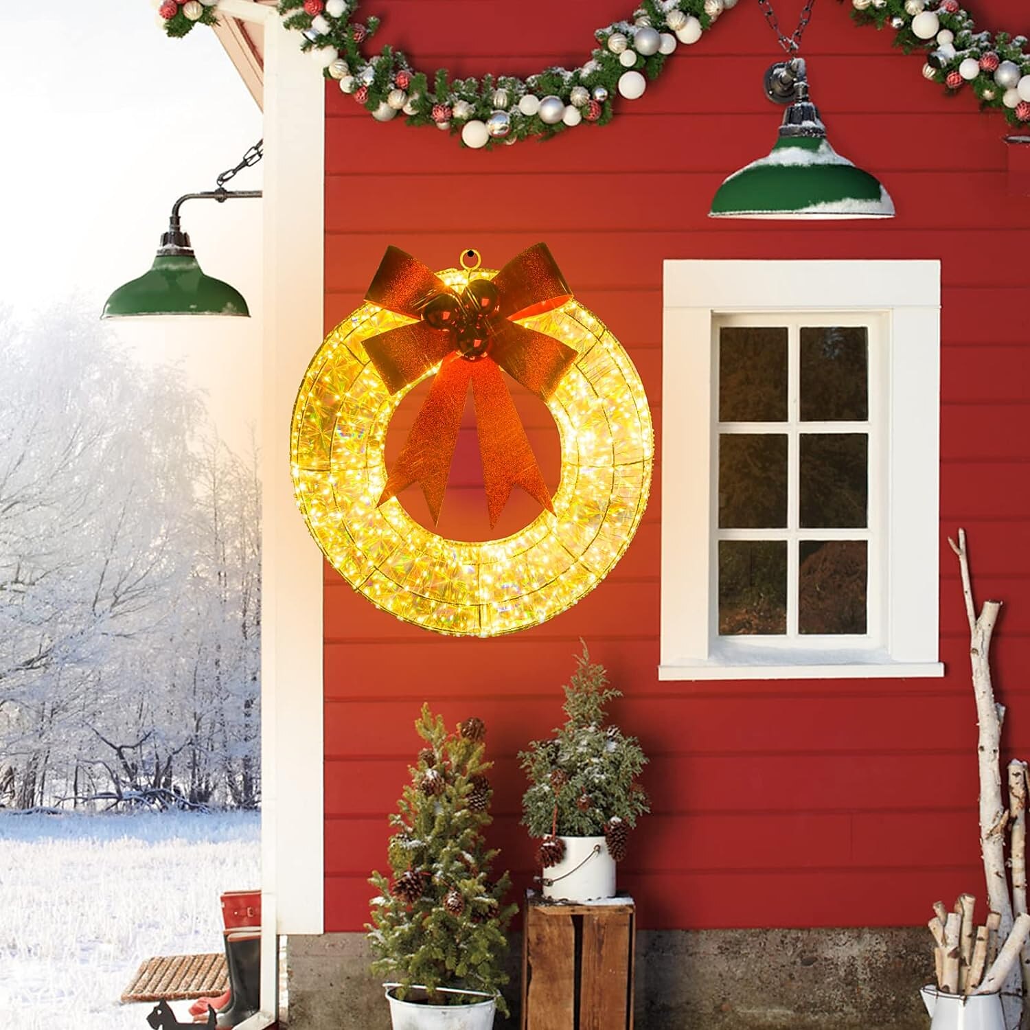 Guirlande de Noël de 20 pouces avec guirlande d'arc lumineux en fer léger éclairage LED décoration de scène de lumière blanche chaude 30/40/50 cm alimenté par batterie aa de 2025 ? $27.99 –P2