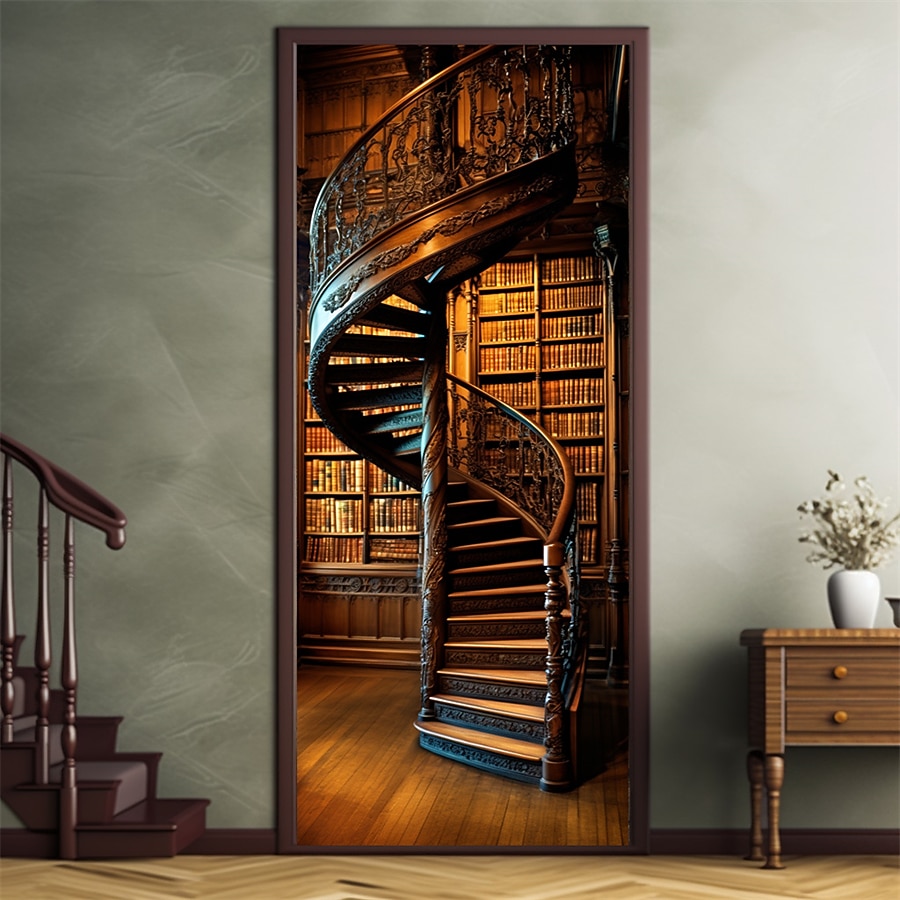 Spiral Staircase Door Covers Door Tapesty Door Curtain Decoration Backdrop Door Banner for Front Door Farmhouse Holiday Party Decor Supplies 2026 - $17.99 –P4