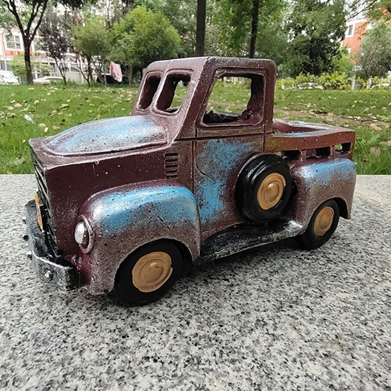 Pot de fleur de voiture rétro, jardinière succulente, ornement artisanal rétro en résine pour la maison, jardin, décoration de cour de 2025 ? $20.99 –P8