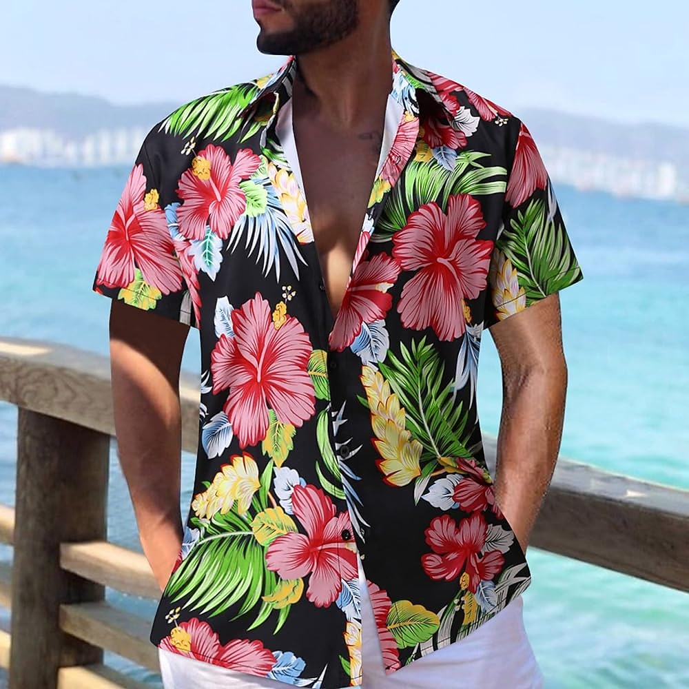 Per uomo Floreale Fiori tropicali Camicia Camicia hawaiana estiva Camicia Aloha Maniche Corte Camicia Collo ripiegato Moda Designer Casual All'aperto Streetwear Casuale Blu Nero Giallo S M L del 2026 a $25.99 –P5