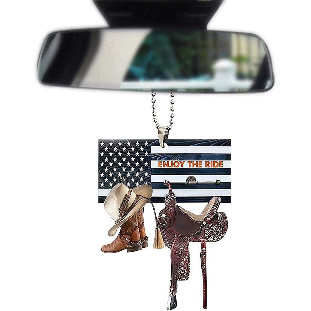 Car Rear View Mirror Hanging Accessories - Cowboy Boots, Cowboy Hat, and Saddle Keychain Ornament for Car Decoration 2025 - $11.99 –P8