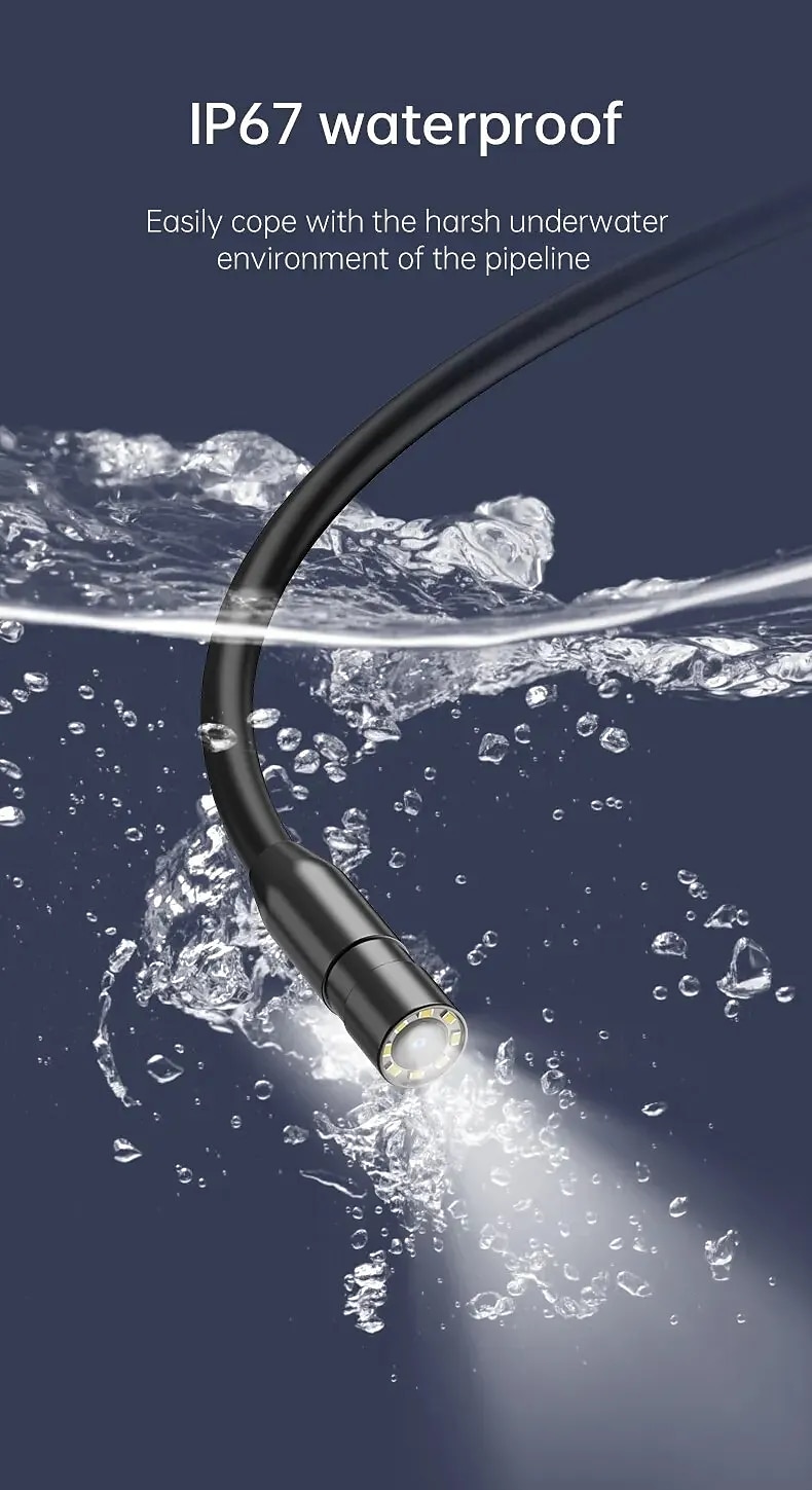 HD Borescope 4.3 Inch IPS Screen Inspection Camera Illuminated Waterproof Borescope Camera 16.5ft Semi-rigid Gooseneck Camera For Car Home Plumbing 2025 - $62.99 –P8
