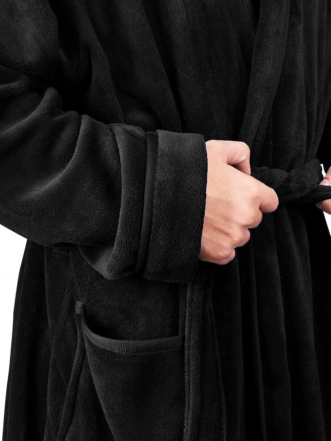 Herren Schlafanzug Morgenmantel Bademantel 1 pcs Glatt Stilvoll Brautkleider schlicht Komfort Heim Täglich Bett Vlies Komfort Warm Kapuzenpullover Langarm Tasche Herbst Winter Schwarz Dunkelblau 2026 - $25.99 –P10