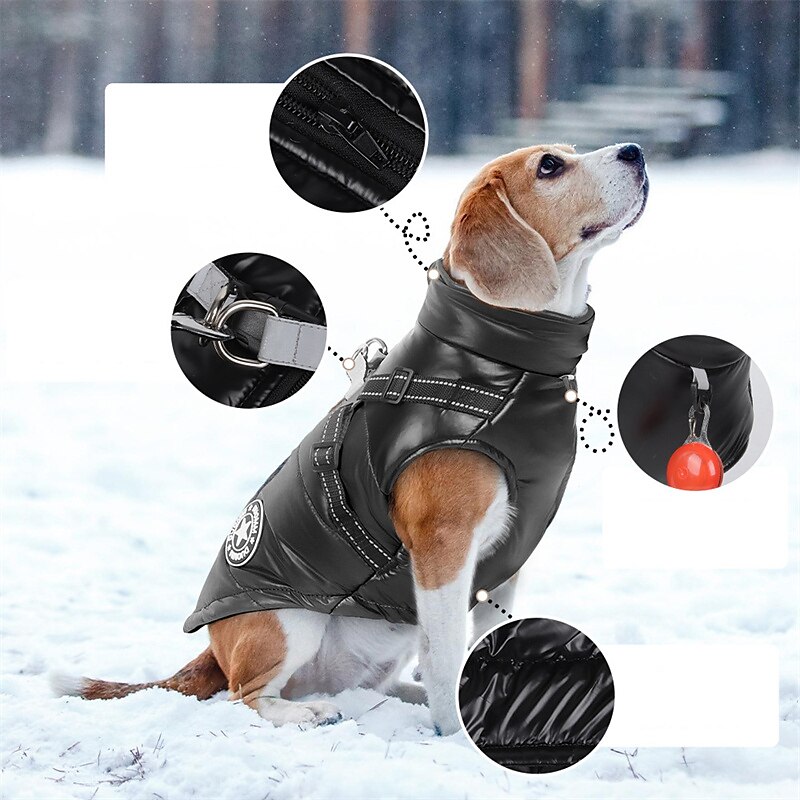 Chien Chat Manteau Veste Mode Fête Hiver Réfléchissant Imperméable Chaud Respirant Confortable Noël Halloween Extérieur Décontracté Quotidien Vêtements pour Chiens for Bichon Frisé Spitz Nain Béb de 2025 ? $20.99 –P5