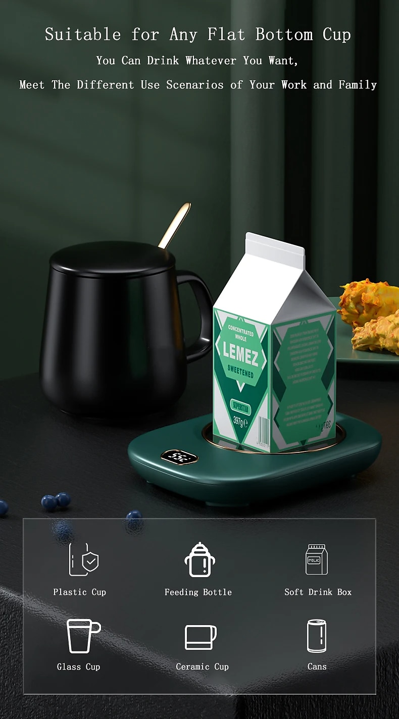 Electric Coffee Mug Heater for Desk Auto Shut off USB Tea Milk Beverage Cup Heater Heating Plate for Office Home 3 Temperature Setting 2025 - $25.99 –P6