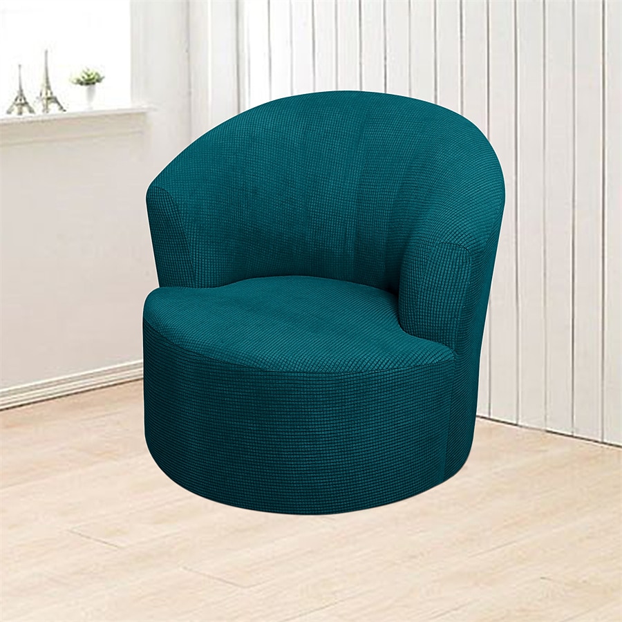 Funda para sillón giratorio de barril de jacquard, funda elástica color burdeos para sillón giratorio, funda para sofá, funda para sillón de club redondo moderno 2025 - $23.99 –P13