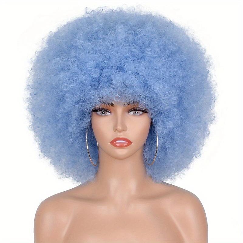 lyhyet afrokiharat kiharat peruukit naisille synteettiset pörröiset ja pehmeät hiukset peruukit luonnollisen näköiset afrokiharat peruukit päivittäiseen cosplay halloween -käyttöön 2026 - $22.99 –P16