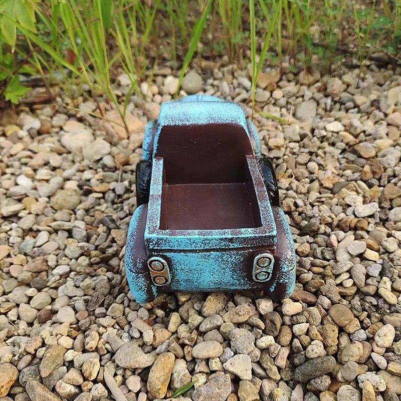 Pot de fleur de voiture rétro, jardinière succulente, ornement artisanal rétro en résine pour la maison, jardin, décoration de cour de 2025 ? $20.99 –P11