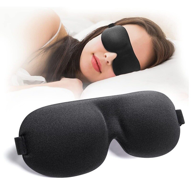 Stereoskopowa maska do spania 3D, magiczna gąbka z pamięcią snu, czarna cieniowana, oddychająca ochrona oczu 2025 - $7.99 –P1