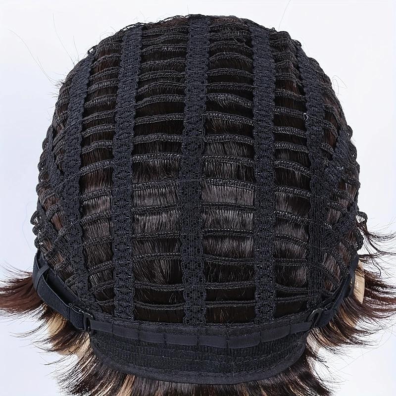 korta peruker för män 6 tum korta mörkbruna peruker syntetiska raka lager peruker för dagliga cosplay-kostymer 2025 - $23.99 –P5