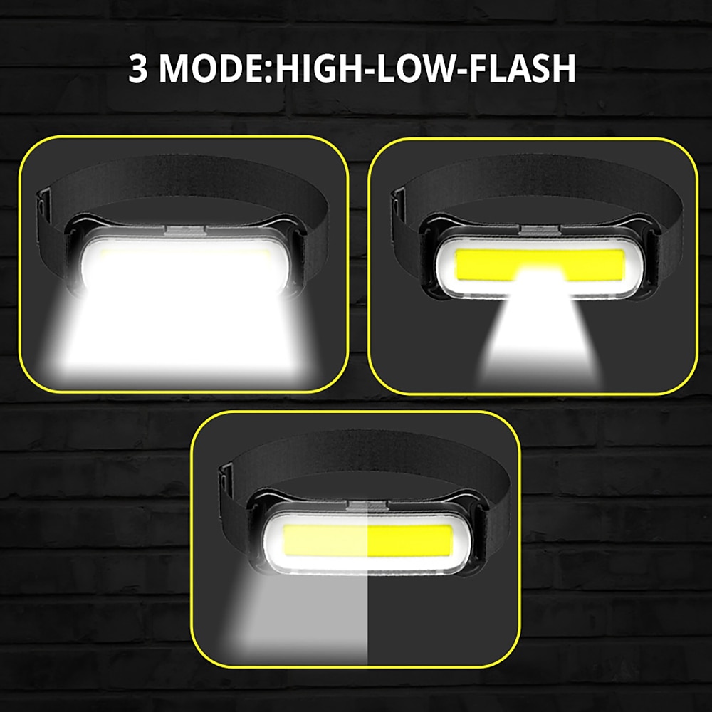 USB Rechargeable LED Headlamp 3 Modes Fishing Camping Lantern Waterproof Mini Headlight Portable Floodlight COB Head Torch 2025 - $8.49 –P8