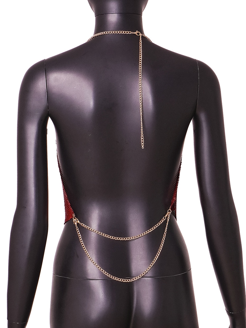 Fémes Hát nélküli Szikra Spagetti pántos trikó Testlánc Crop Tank Top Diszkó Jelmez Női Parti Klub Pride Parade Felnőttek Trikó 2025 - $23.99 –P38