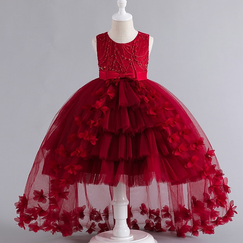 kinderkleidung Mädchen Blumenmädchen Kleid Party Kleid Feste Farbe Ärmellos Formal Leistung Hochzeit Gitter Elegant Prinzessin Schön Polyester Maxi abendkleider Blumenmädchenkleid Frühling Herbst 2025 - $42.99 –P8