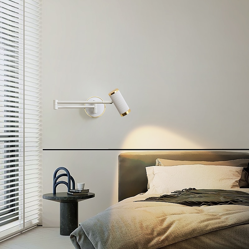 Imodern الجدار الشمعدان الذراع سوينغ الجدار مصباح، السرير الجدار مصباح غرفة النوم ضوء الفاخرة الحديثة الحد الأدنى دراسة القراءة الدورية تلسكوبي للطي مصباح الجدار الروك 110-240 فولت 2025 - $215.99 –P8