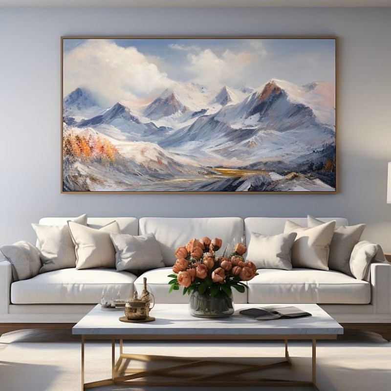 Handmade Hand Painted Oil Painting Wall Art  Large Size Contemporary Golden Mountains Home Decoration Decor Rolled Canvas No Frame Unstretched 2025 - $100.99 –P23