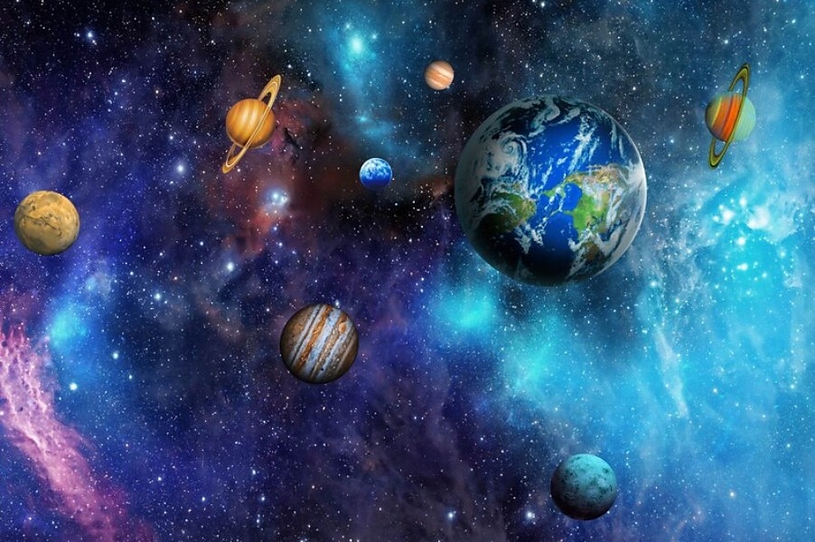 3d muurschildering behang zonnestelsel galaxy planet muursticker die print peel en stick verwijderbare pvc/vinyl materiaal zelfklevend/lijm vereist muur decor muurschildering voor woonkamer slaapkamer 2025 - $43.99 –P16