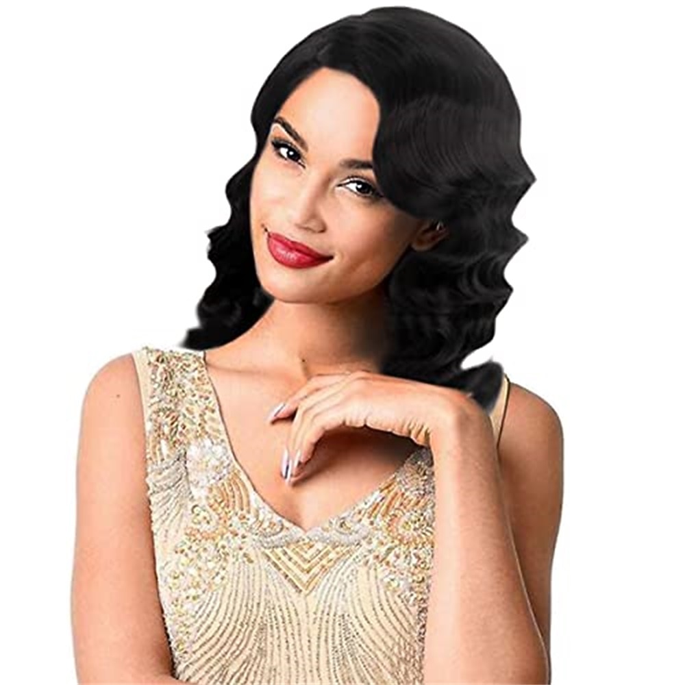 Krátké popelavě hnědé paruky pro ženy přírodní prstová vlna syntetická paruka pro ženy dámy cosplay anime party kostýmy anime flapper paruka halloweenské paruky 2025 - $18.49 –P9