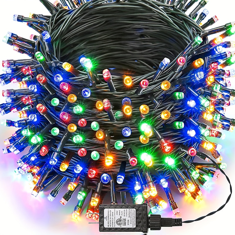 Weihnachtslichterketten Baumbeleuchtung Außen & Wasserdichte LED-Lichterkette für Innenbereich mit 8 Modi – Weihnachtsbaumbeleuchtung zum Anschließen für Feiertags-, Party- und Dekorationszwecke 2025 - $13.49 –P5