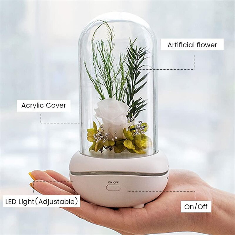 Artificial Flower USB LED Light Perfume Aromatherapy Essential Oil Diffuser Relieve Work Stress Relief Fatigue Waterless Belt Charging Plug-in Use Machine 2025 - $26.99 –P5