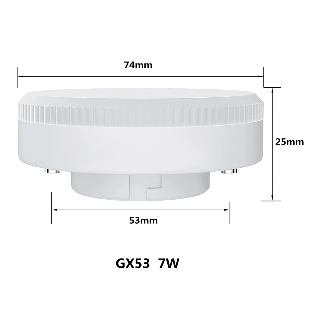 2025年 4 個 1 個 LED キャビネット電球 gx53 交換 7 ワットメインライトなし PC カバーダウンライトシーリングライト省エネ 220-240v  コレクション – $8.49 –P2